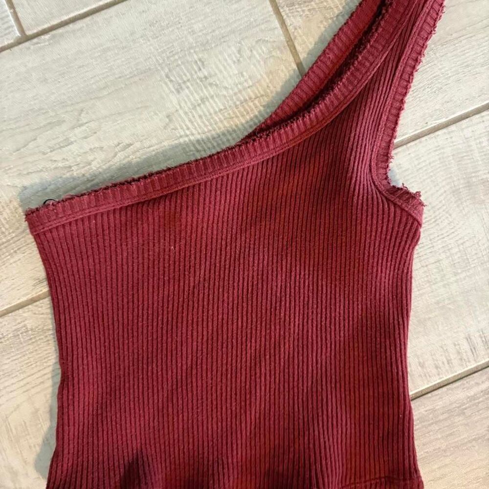 Urban-outfitters Women's Burgundy and Red Crop-top